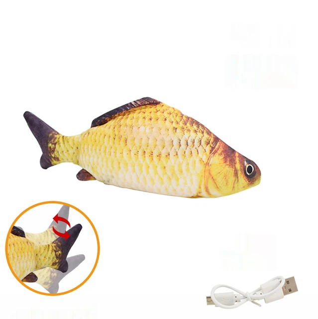 Cat Toy Fish USB Electric Charging Simulation Fish Cat Pet Chew Bite Interactive Cat Toys Dropshiping Moving Floppy Wagging Fish Style 3