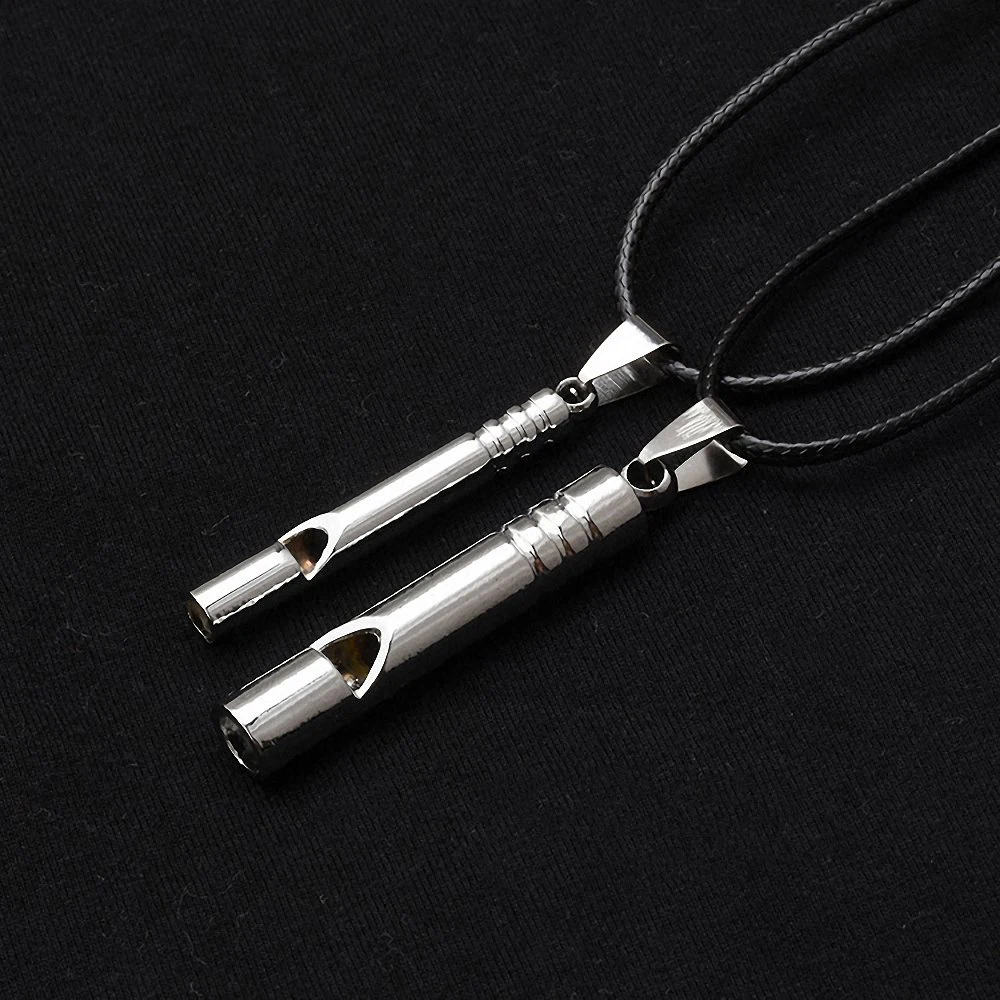 Titanium Emergency Portable Keychain Necklace Whistle EDC Keyring for Camp_ju 