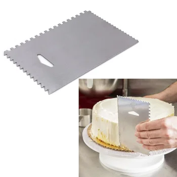 

Stainless Steel Cake Scraper Fondant Mousse Cream Spatula Edge Smoother Kitchen Cake Pastry Mold Baking Decorating Cake Tools
