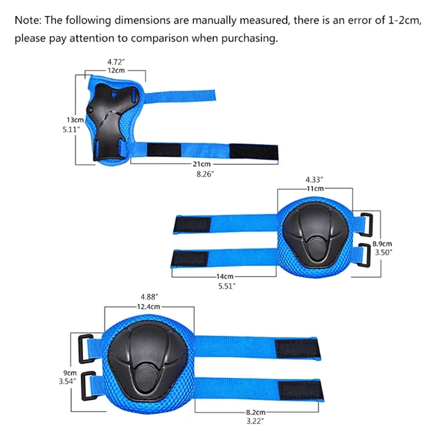 6Pcs/Set Roller Skates Cycling Skatings Scooter Riding Sports for Kids Youth Knee Pad Elbow Pads Guards Protective Gear 6