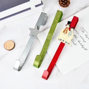

3pcs/set Christmas Wreath Over the Door Hangers Hanging Hook Creative Coat Bag Storage Rack Organizer