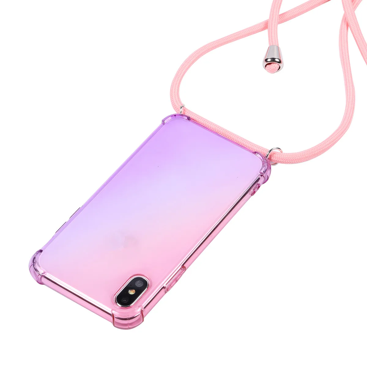 Rainbow aurora transparent case for Samsung Galaxy A6s A8s A9s A10 A20 A40 A50 A60 A70 A80 lanyard shoulder rope cord case cover - Цвет: D