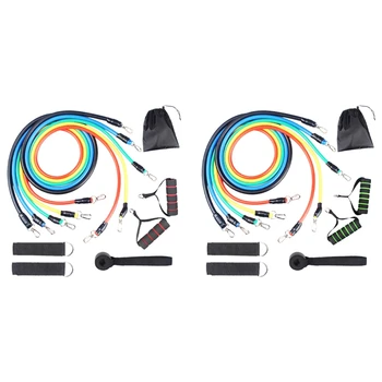 

12Pcs Esistant Bands Resistance Bands with Handles Set 5 Pulls Excersize Bands