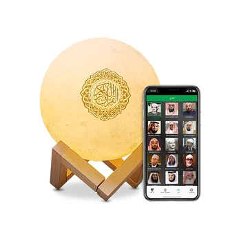

Equantu Quran speakers, 3D Moon quran speaekr Light Wireless APP Control Touch Lamp 7 Colors