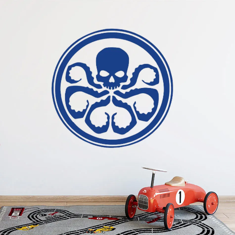 

Sea Animal Skull Octopus Art Vinyl Decal Wall Sticker Bedroom Decor Animal Cartoon Removable Wall Decor CX484