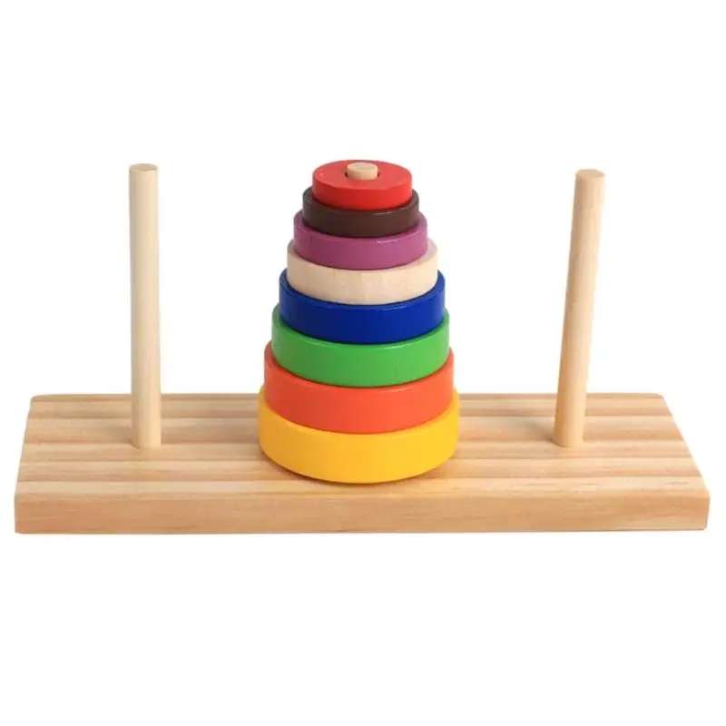 

Wooden Puzzle Stacking Tower Of Hanoi Kid Mathematical Montessori Learning Stacking Ring Tower Educational Toys