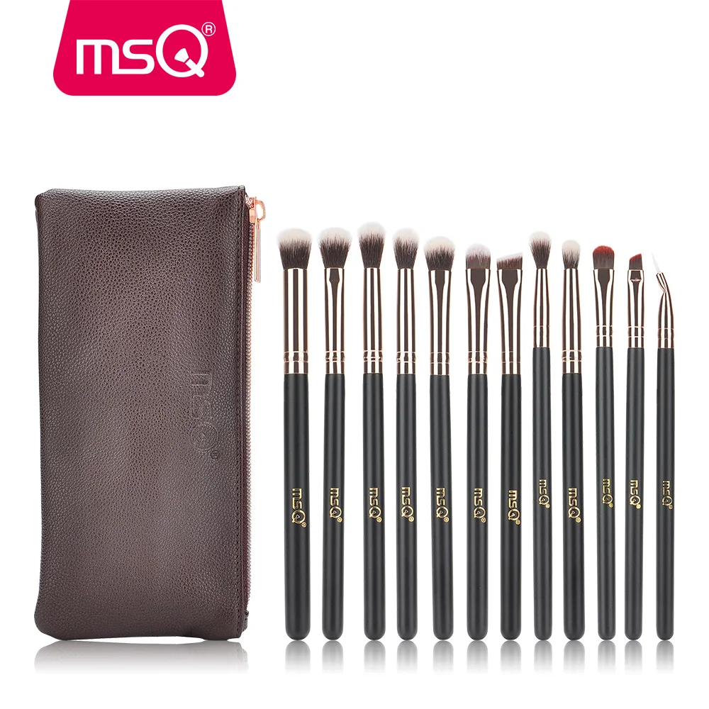 MSQ 12pcs Eyeshadow Makeup Brushes Set Concealer Eye Shadow Blending Eyeliner Dtail pincel maquiagem Rose Gold Make Up Brush|makeup brush set|brush