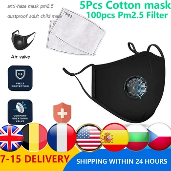 

5PCS Cotton Mask Filter Mouth Mask Face Mask Washable Reusable PM2.5 -Dust Masks Earmuffs Cotton Face Mask