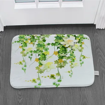 

Tropical sunflower cactus monstera pattern non-slip suede carpet door mat door mat outdoor kitchen room floor matLZE40