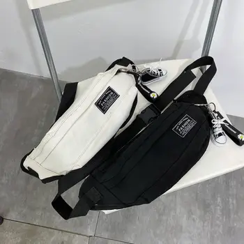 

ins Japanese style simple all-match Hong Kong style chest bag female dark series casual student bungee running bag messenger bag