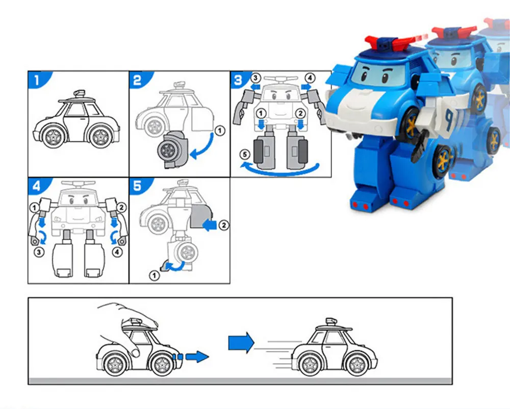 ROBOCAR POLI партия из 6 полированных детских игрушек, роботы-трансформеры, Мультяшные мультфильмы, игрушки, детские подарки