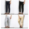 BROWON Autumn Men Fashions Solid Color Casual Pants Men Straight Slight Elastic Ankle-Length High Quality Formal Trousers Men ► Photo 2/6