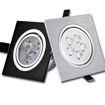 

Dimmable LED Downlight COB Spotlight Ceiling AC85-265V 3w 5w 7w Recessed Square Panel Light Black Silver High Power Epistar