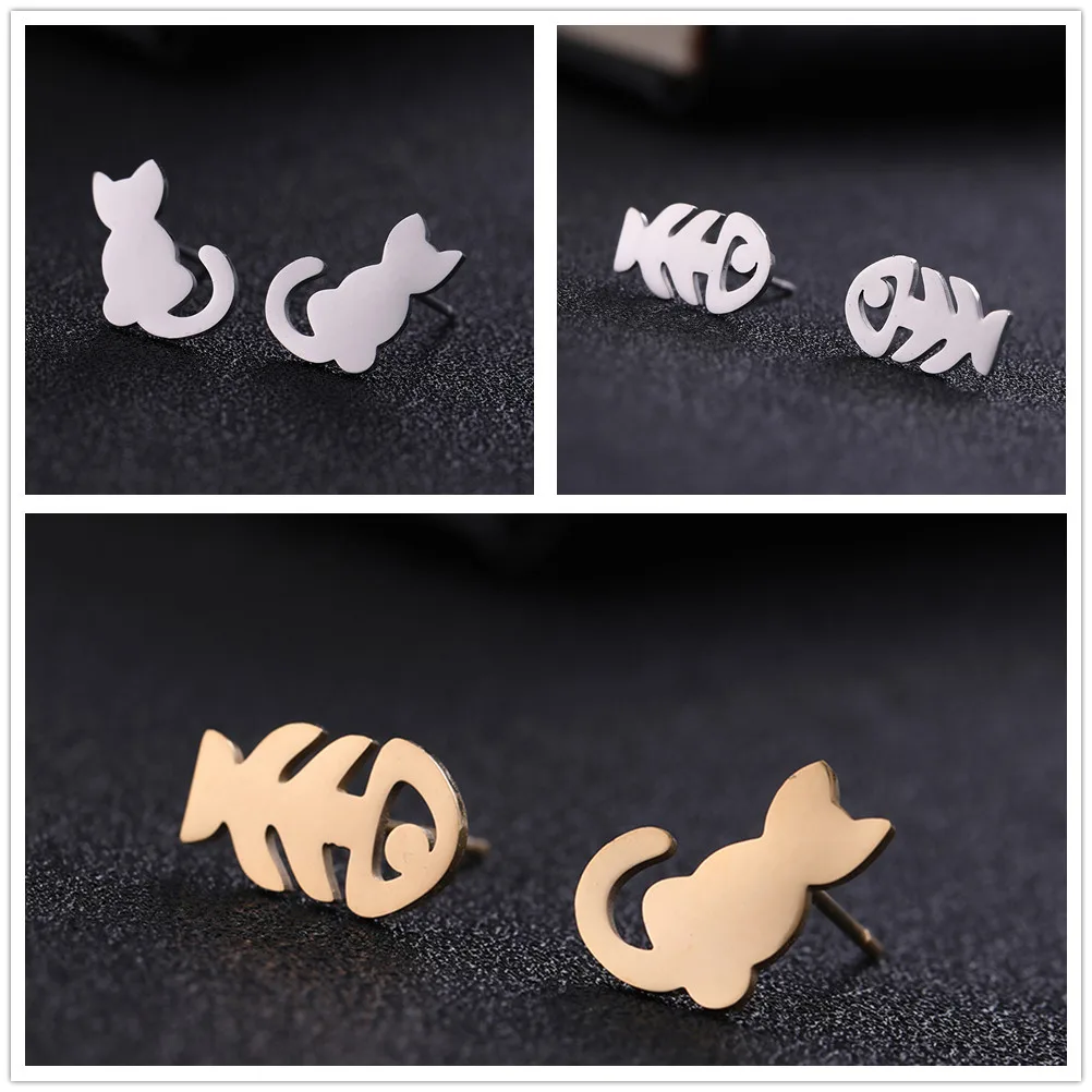 Серьги гвоздики женские из нержавеющей стали 20 парт/лот|Серьги-гвоздики| |