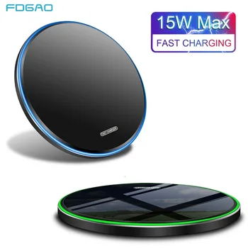 

FDGAO 15W Qi Wireless Charger For iPhone SE 2 XS Max 11 Pro Fast Wirless Charging Station for Samsung S20 S10 Phone Charger Pad