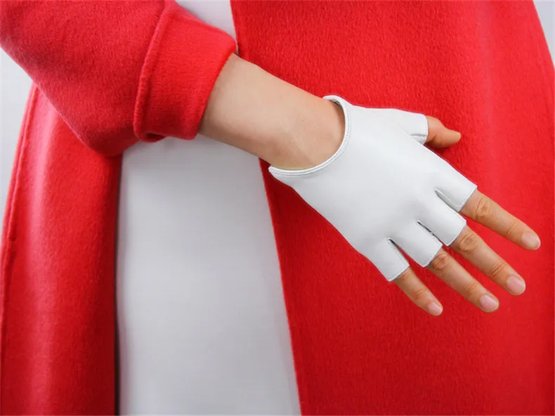 Натуральная кожа чистая козлиная кожа черные перчатки без пальцев Ультра короткие перчатки для вождения локомотив сенсорная функция женские WZP18