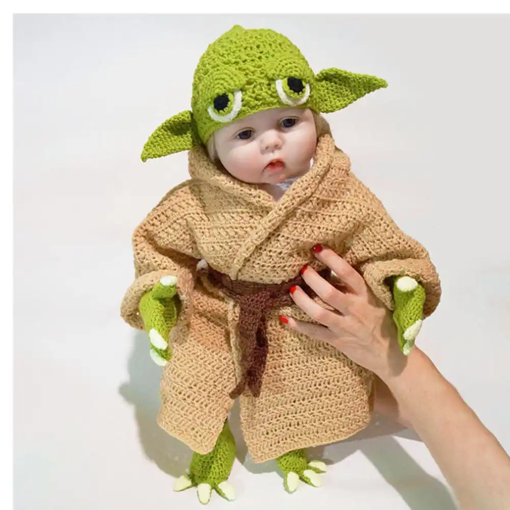 スターウォーズベビーヨーダコスプレハロウィン写真コスチュームマスターヨーダニット5のニットの写真撮影のセット Aliexpress