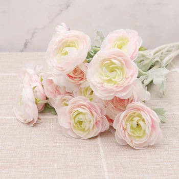 

Flocking Dew Lotus Artificial Flower Home Decor Office Simulation Lotus Wedding Decoration High Quality 3 Heads 1 Pcs Silk Z87