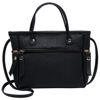 

Handbag Fashion New Quality Pu Leather Ladies Bag Contrast Ladies Handbag Shoulder Messenger Bag Messenger Black