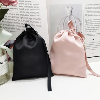 

Satin bags with customized logos, cosmetic perfumes, makeup, eyelashes, satin bags for jewelry