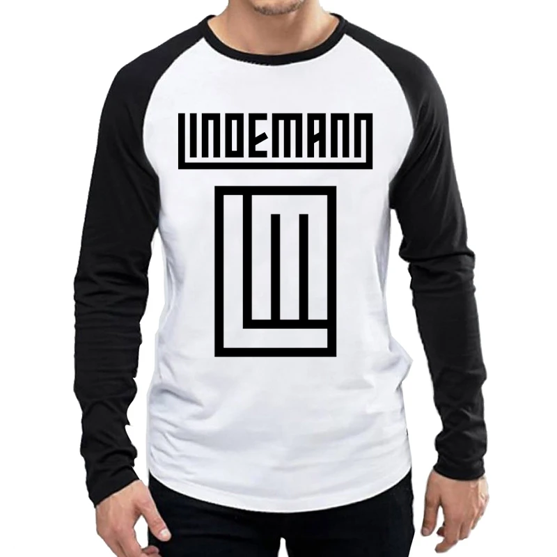 

Till Lindemann T-Shirt Long Sleeve Mens Till Lindemann Logo T Shirt Tops Tees tshirt White Color Full Sleeve Rock T-shirt