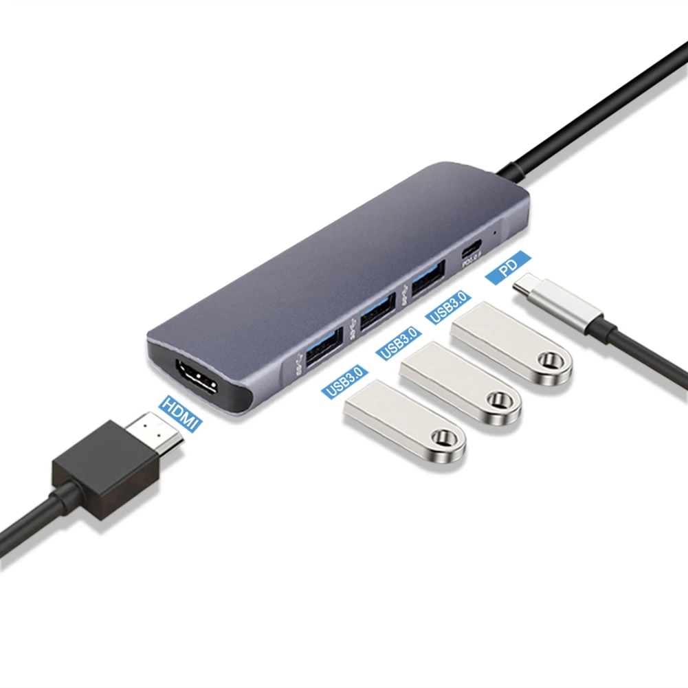 Usb-хаб type C к Usb3.0 Hdmi type-C многопортовый Pd концентратор для Macbook Pro Аксессуары type C зарядный разветвитель порт 2 Usb 3,0 порта