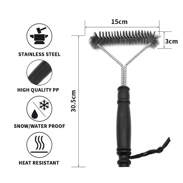 Bbq Grill Barbecue Készlet Tisztító Kefe Rozsdamentes Acél Konyhai Szerszám Grillező Eszköz Kiegészítők Kültéri És Konyhához - Image 2