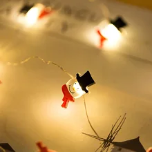 Снеговики, елки светодиодный гирлянда декоративные рождественские огни для дома рождественские украшения натальный год