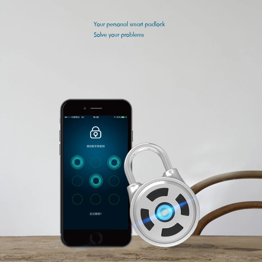 Smart Password Padlock, Bluetooth APP Electronic Security Lock Keyless Padlock Door For Suitcase Backpack Bike Password Lock