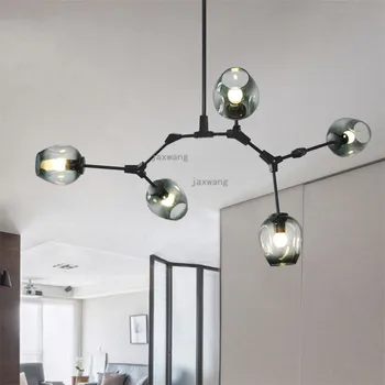 

Nordic LED Chandelier Lighting Luster Restaurant Creative Glass Molecular Lamp Vintage Loft Hanging Lamp Kitchen Accessories