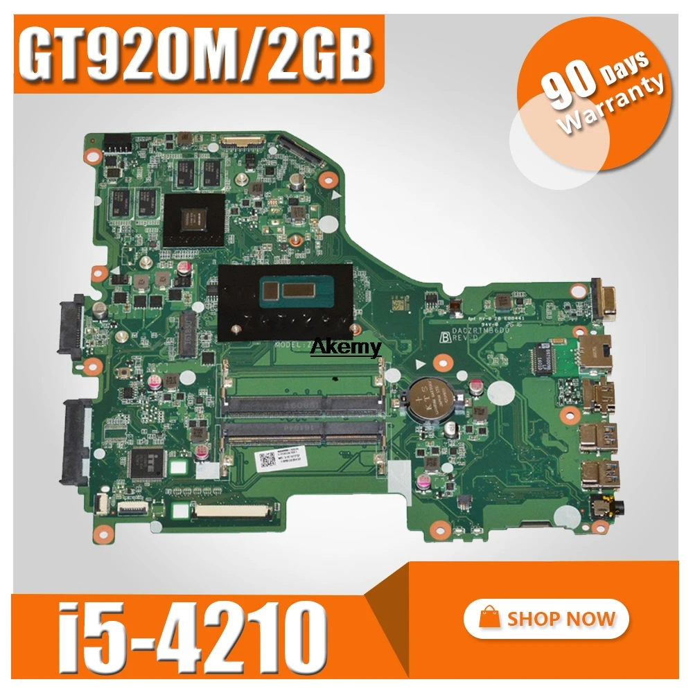 

DA0ZRTMB6D0 motherboard for ACER E5-573 E5-573G notebook motherboard CPU i5 4210U GT920M 2G DDR3 100% test work