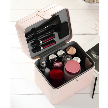 

Make Up Kit For Purse Cosmetic Mirror 2-Layer Organizer Box 26x23.4x17.8cm