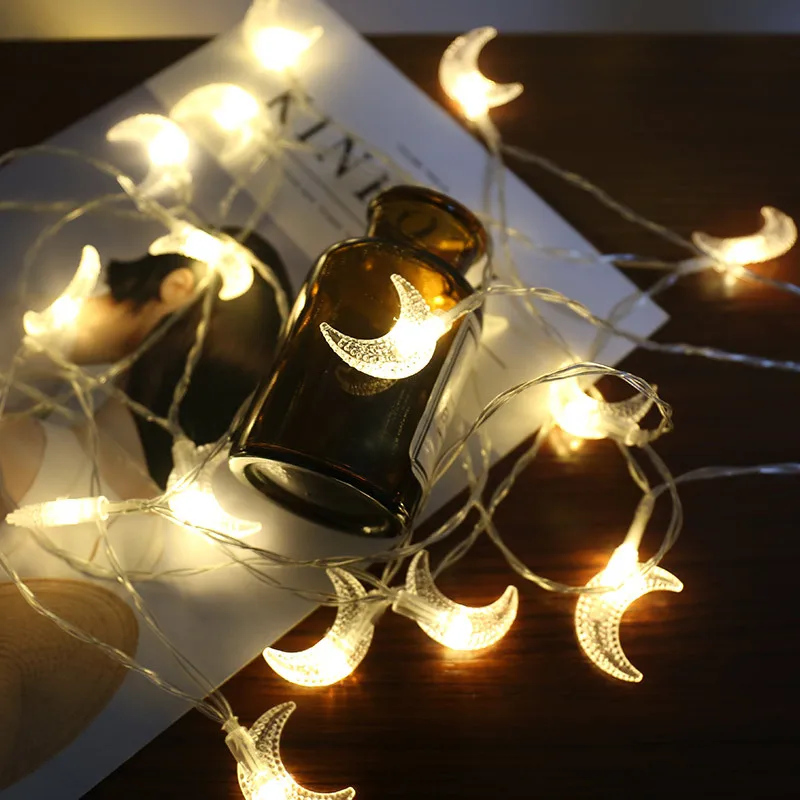BTgeuse Moon LED String Fairy Night Lights for Christmas Party DIY Decoration Lamp 3M 2M Battery Powered Garland | Освещение