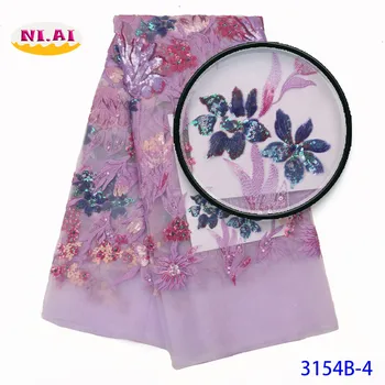 

Niai Textile Sequins African French Lace Fabric High Quality Nigerian Lace Fabric For Garment Mr3154b