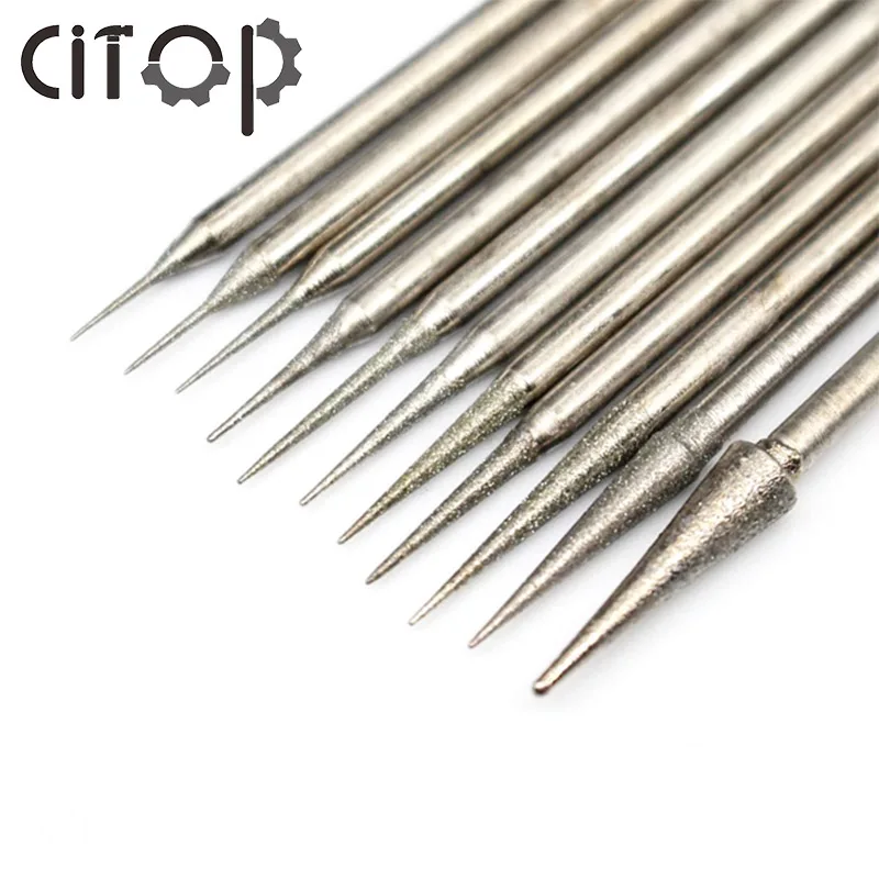 Citop 11 шт./компл. 2 35 мм хвостовик алмазные иглы заусенцы поворотные острые стержни