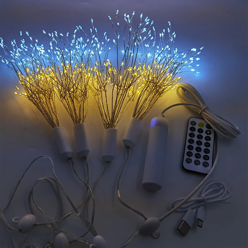 

4set 150LED Firework String Light Wedding Decoration Outdoor Festival Battery Lights Waterproof Lamp Remote Control String Light