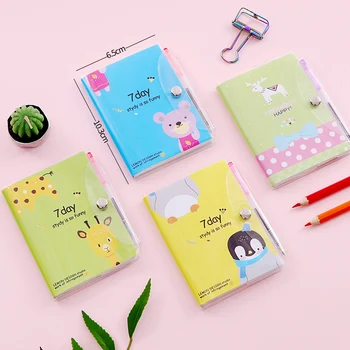 

2020 New Arrival Waterproof PVC Cover Kawaii Pocket Portable Notebook With Ballpoint Pen Kids School Stationery Gift Book