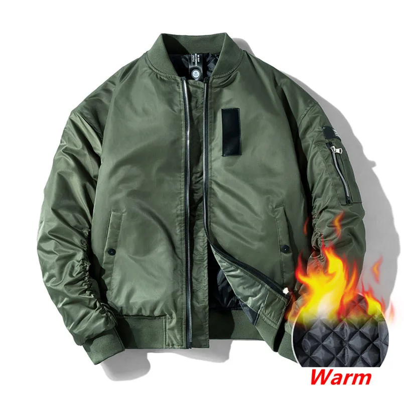 Vintage Ma1 Winter Bomber Jacket Men Plus size Padded Pilot Baseball Coat Male Military Streetwear Warm Branded Clothing Parka | Мужская