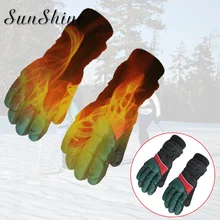 Унисекс Зимние теплые лыжные перчатки для мальчиков/девочек спортивные водонепроницаемые ветрозащитные Нескользящие зимние варежки расширенные запястья плюс бархатные перчатки