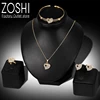 Fashion Dubai Gold Jewelry Sets Crystal Heart Necklace Bangle Ring Earrings Set Wedding Gift African Nigeria Jewelry for Women ► Photo 2/6
