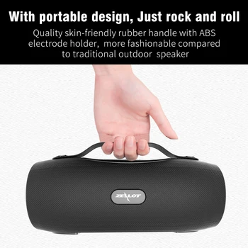 

ZEALOT S29 wireless bluetooth speaker FM portable speaker, music center subwoofer + flashlight + mobile power + support TF card