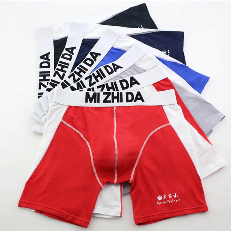 

Quality Sports Boxers Men Breathable Lengthen Quick Dry Underwear Solid-color Pure Cotton Soft Comfortable Slim Mens Underpants