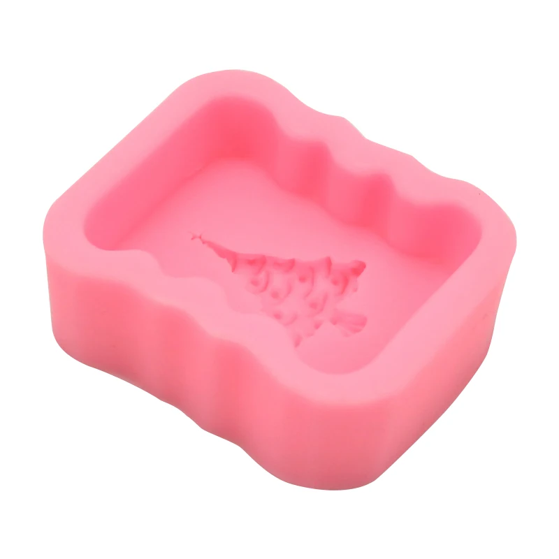 

Christmas Tree Shape Cake Mold 3D Craft Art Silicone Soap Fondant Cake Mould DIY Handmade Rectangular Baking Tools For Christmas