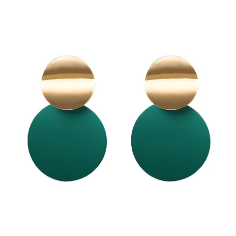 Black Round Metal Earring for Women Gold Shiny Smooth Long Drop Earrings 2019 Fashion Statement Jewelry Pendientes Bijoux