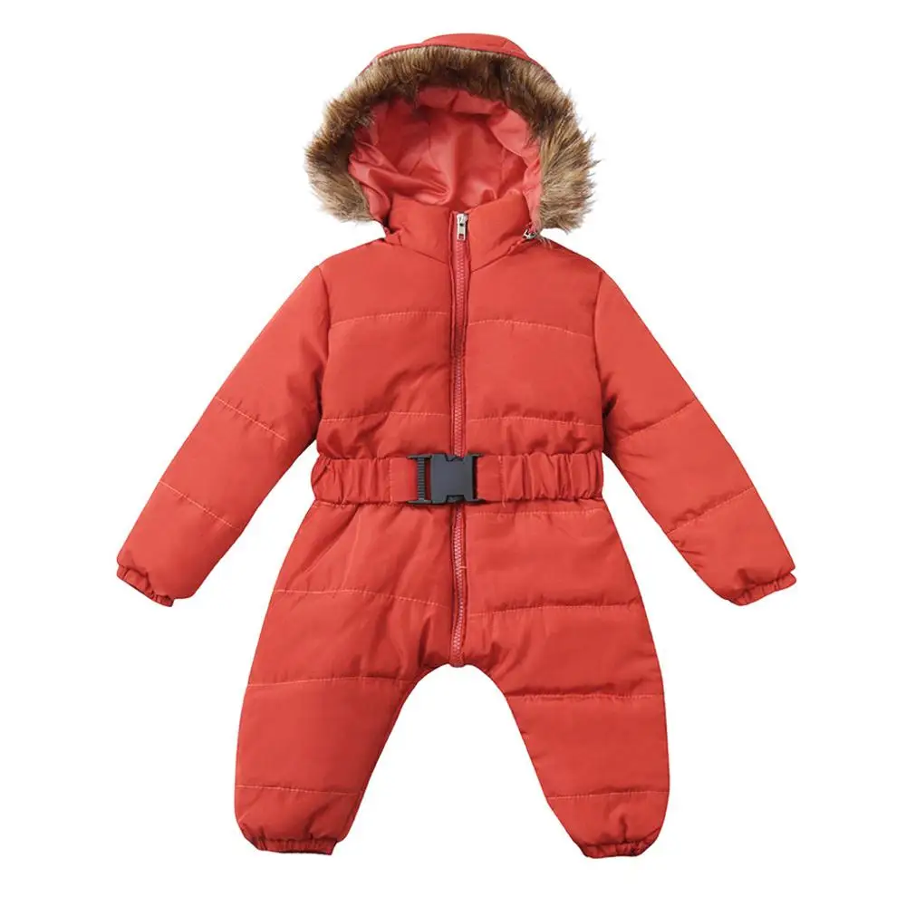 CYSINCOS/Детский пуховик; комбинезон; зимняя куртка для новорожденных; зимний модный плотный комбинезон с капюшоном; детский зимний теплый костюм - Цвет: Orange