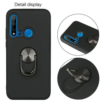 

200pcs/lot 2 in 1 Smooth Silky Shockproof Matte Ring Stand Hard Case For Huawei Y9 2019 Nova 3i