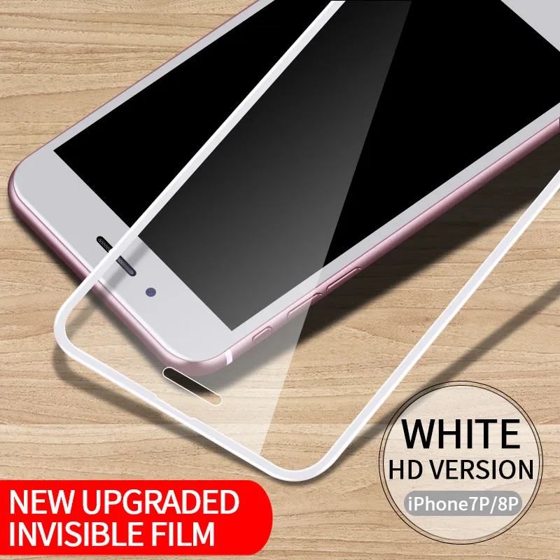 Закаленное стекло для iphone 6, 6s Plus, iphone 6, 7, 8 Plus, защитная пленка для экрана HD, прозрачная пленка, анти-синий светильник, полное покрытие - Цвет: 7plus 8plus White