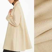 Качественная, 150 см, ширина 820 г/м, вес бежевый, двусторонняя, волнистая шерсть, осенне-зимнее пальто, верхняя одежда, ткань E1140