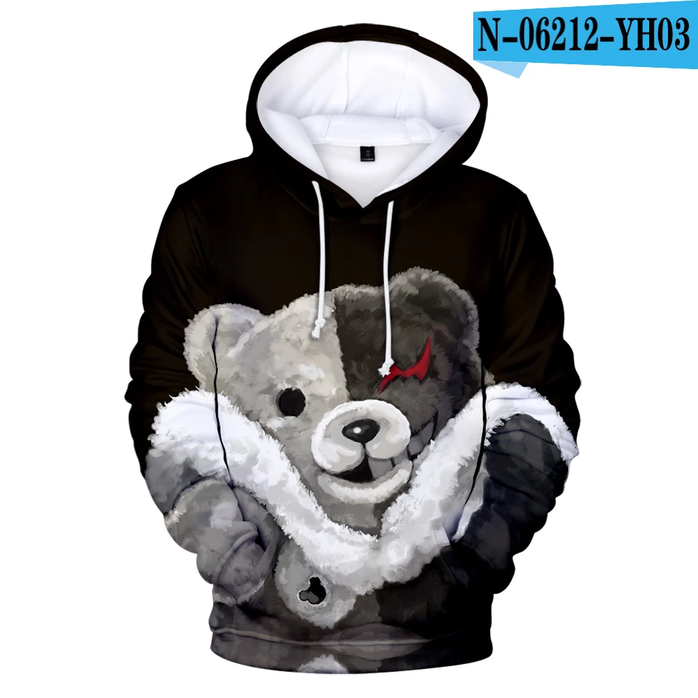 3D Милые толстовки с 3D принтом Monokuma для мужчин и женщин; модные детские толстовки с капюшоном; Лидер продаж; сезон осень; толстовки с 3d принтом в стиле аниме monokuma для мальчиков и девочек; пуловер с капюшоном - Цвет: 3D