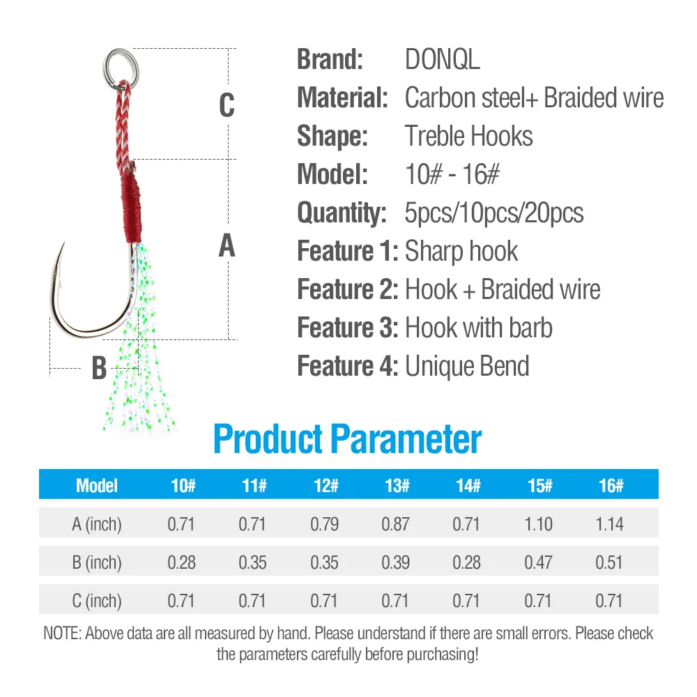 DONQL 5/10/20/шт. Колючие рыболовные крючки 10#-16# с леской перо из нержавеющей стали одинарный колючий рыболовный крючок супер острый Рыболовный крючок